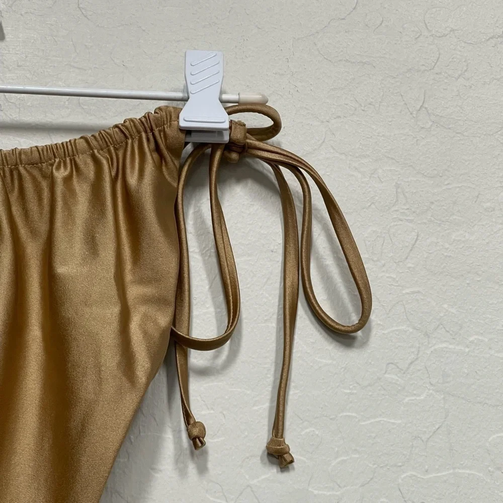 Good American gold bronze METALLIC HI-HI TANGA BOTTOM size 5 = 2XL